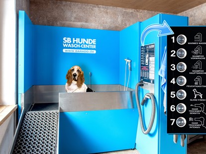 Hundehotel - Hund im Restaurant erlaubt - Österreich - Unsere hoteleigene Hundewaschanlage verspricht Wellness für Ihren Hund - Hundehotel Riederhof