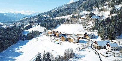 Hundehotel - Unterkunftsart: Chalets - Österreich - Hotelluftaufnahme im Winter - Hotel Glocknerhof