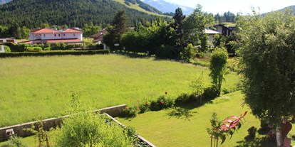 Hundehotel - Garmisch-Partenkirchen - Unser Garten Aussicht vom Apartment - Haus Alpengruss
