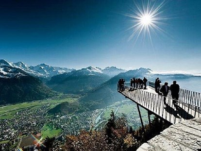 Hundehotel - Umgebungsschwerpunkt: Berg - Schweiz - Harder Kulm - Aussichtspunkt - Chalet-Gafri BnB - traditionelle Frühstückspension 