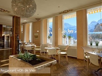 Hundehotel - Preisniveau: exklusiv - Schweiz - Restaurant "Oh de Vie" - Lenkerhof gourmet spa resort - Realais & Châteaux