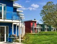Ferienhaus mit Hund: Premiumhaus (Blau) Aussenansicht  - Premiumhaus im Dampland