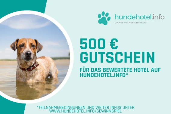 500 &euro; Gutschein f&uuml;r ein Hotel deiner Wahl auf hundehotel.info
