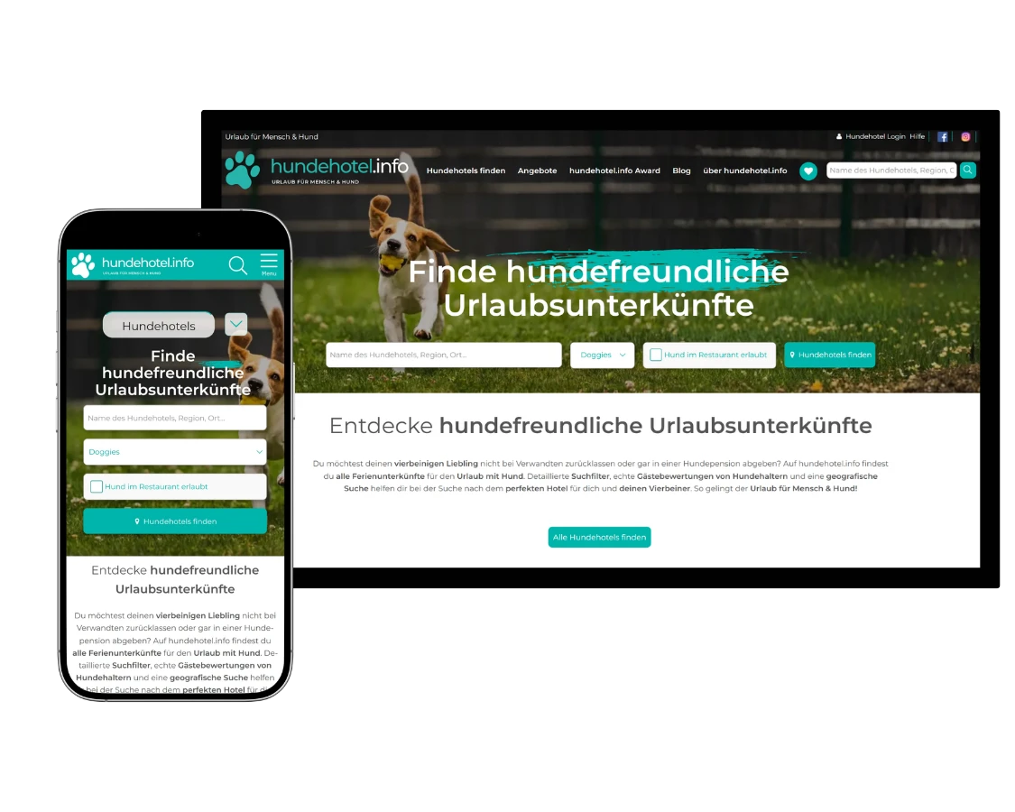 Mockups der Suchseite