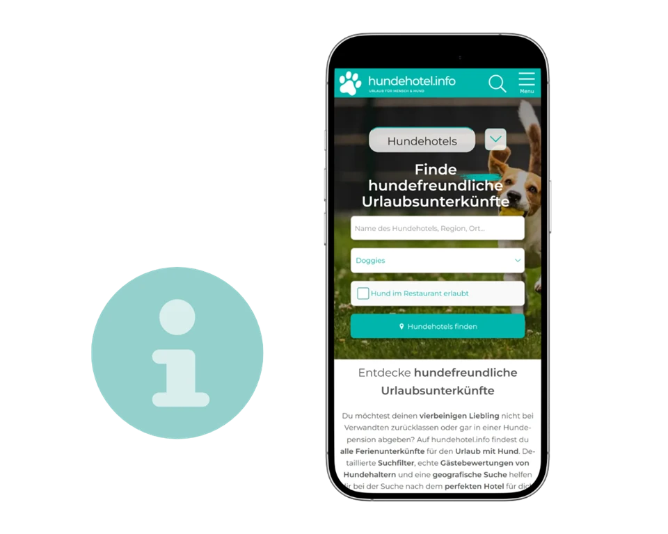 Mockup der Suchseite