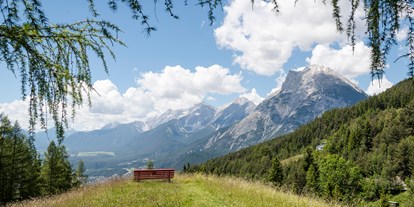 Hundehotel - Umgebungsschwerpunkt: Berg - PLZ 6410 (Österreich) - Panoramagarten mit 20.000m² Fläche und ein Kraftplatz der besonderen Art - Inntalerhof - DAS Panoramahotel