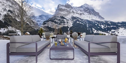 Hundehotel - Umgebungsschwerpunkt: Berg - Schangnau - Aussenterrasse Winter - Sunstar Hotel Grindelwald - Sunstar Hotel Grindelwald