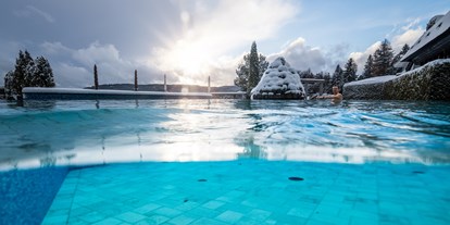 Hundehotel - Pools: Außenpool nicht beheizt - Baden-Württemberg - Vier Jahreszeiten am Schluchsee - Außenpool im Winter - Vier Jahreszeiten am Schluchsee