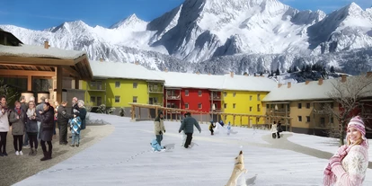Hundehotel - Hundewiese: eingezäunt - Spital am Pyhrn - Innenhof Winter - Erzberg Alpin Resort
