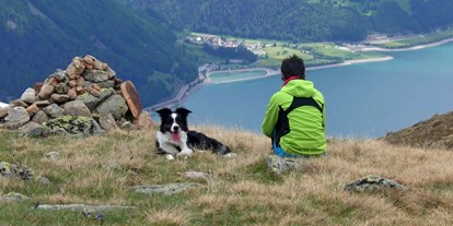 Hundehotel - Hundewiese: nicht eingezäunt - St. Anton am Arlberg - Unser Coudy ist immer mit dabei! - Hotel Reschnerhof