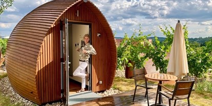 Hundehotel - WLAN - Moselle - Naturhotelzimmer im SONNENGARTEN mit Blick nach Frankreich - Glamping Resort Biosphäre Bliesgau
