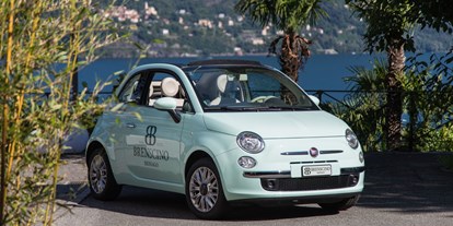Hundehotel - Ladestation Elektroauto - Lago Maggiore - Fiat500 Cabriolet - Parkhotel Brenscino Brissago