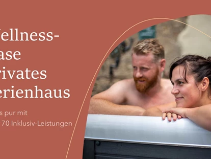 Hundehotel - Sauna - Hirschfeld (Rhein-Hunsrück-Kreis) - Outdoor-Whirlpool auf der Wellness-Terrasse mit Naturpanorama - Maifelder Wellness-Loft mit Naturpanorama und 70 Inklusiv-Leistungen