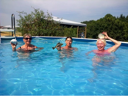 Hundehotel - Pools: Außenpool nicht beheizt - Gnas - unser kleine pool liegt inmitten des weitläufigen Gartens - Landhaus FühlDichWohl- Boutique Hotel