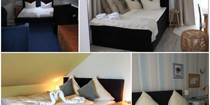 Hundehotel - Unterkunftsart: Ferienhaus - Nordseeküste - Ausschnitt Hotelzimmer Betten - NordseeResort Hotel&Suite Arche Noah