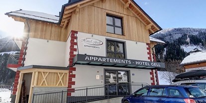 Hundehotel - Umgebungsschwerpunkt: Berg - PLZ 8993 (Österreich) - Winterbild Appartementhaus - Hotel Wohlfühlpension Gell