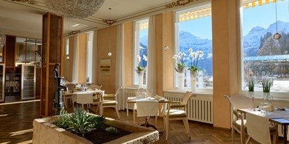 Hundehotel - Umgebungsschwerpunkt: am Land - PLZ 3718 (Schweiz) - Restaurant "Oh de Vie" - Lenkerhof gourmet spa resort - Realais & Châteaux
