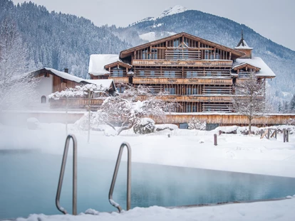 Hundehotel - Pools: Schwimmteich - Naturresort Puradies im Winter - Naturresort PURADIES