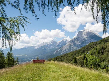 Hundehotel - Ladis - Panoramagarten mit 20.000m² Fläche und ein Kraftplatz der besonderen Art - Inntalerhof - DAS Panoramahotel