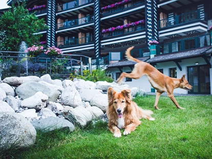 Hundehotel - Pools: Schwimmteich - Garten - Alpin Resort Sacher