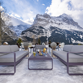 Urlaub-mit-Hund: Aussenterrasse Winter - Sunstar Hotel Grindelwald - Sunstar Hotel Grindelwald