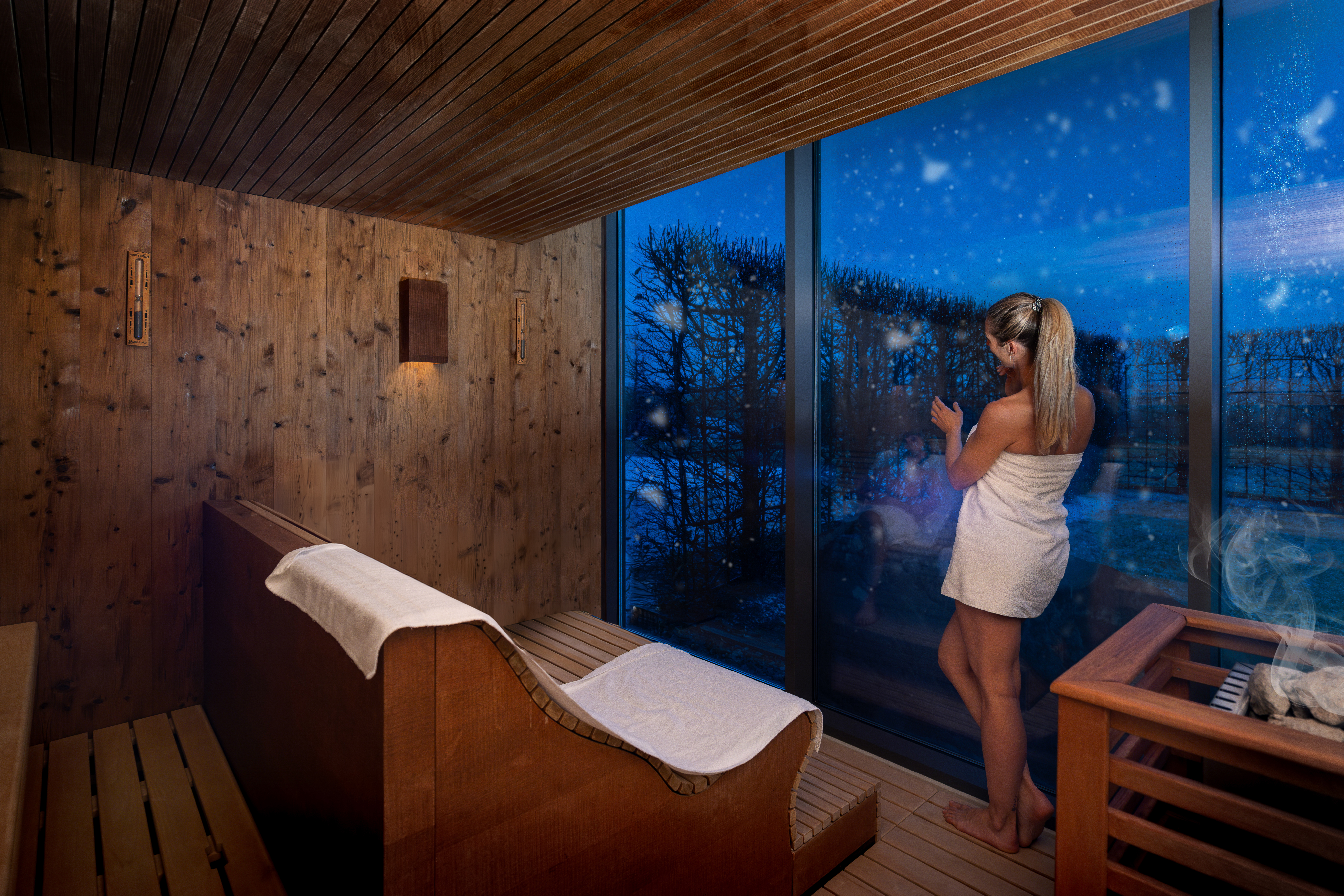 Urlaub-mit-Hund: Finn Sauna 90 ° mit herrlichem Ausblick  - Landrefugium Obermüller ****S - Wasser | Wellness