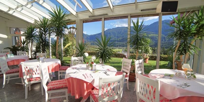Hundehotel - Doggies: 3 Doggies - Wintergarten mit Blick ins Tal - Hotel Glocknerhof