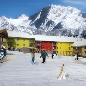 Urlaub-mit-Hund: Innenhof Winter - Erzberg Alpin Resort