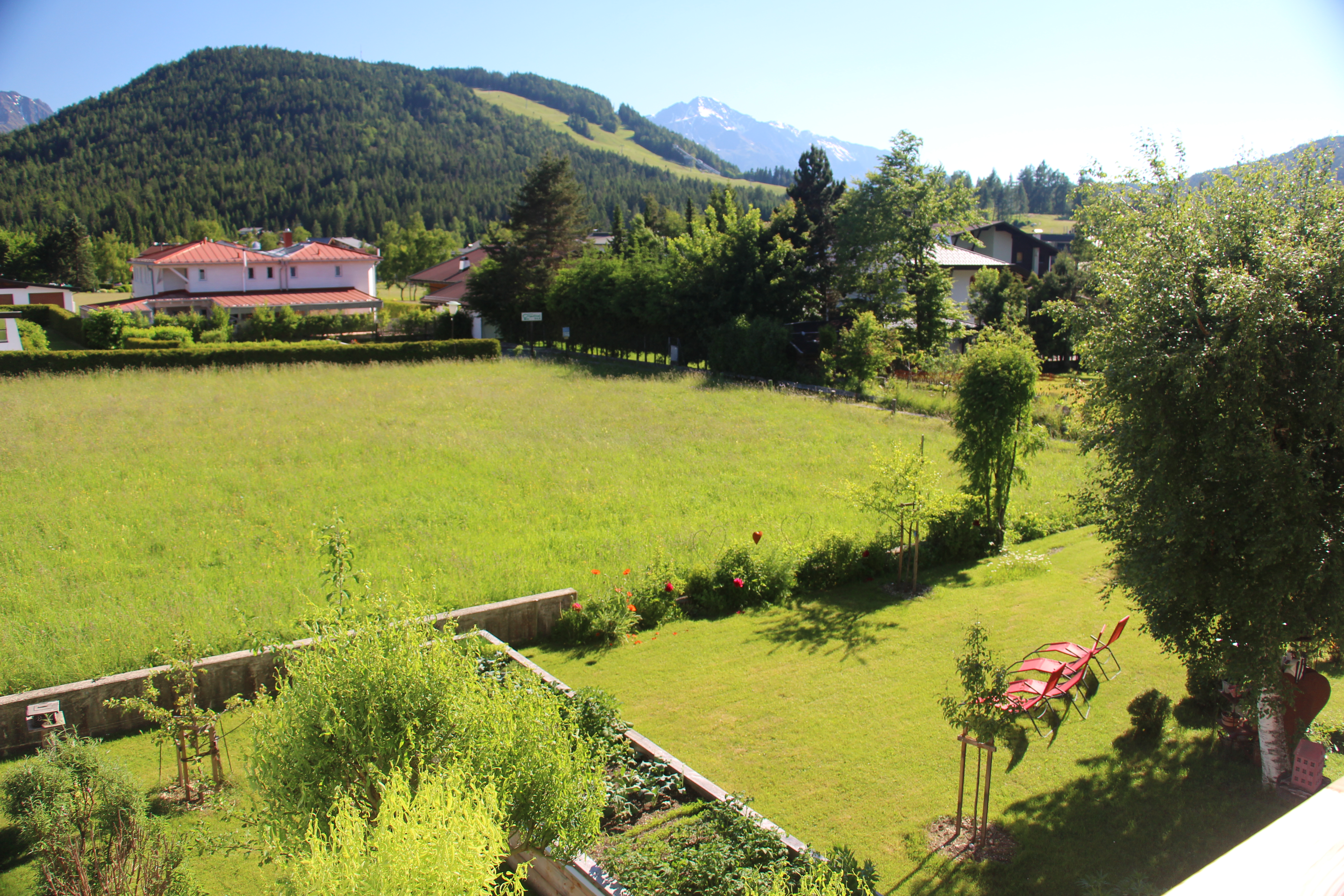 Urlaub-mit-Hund: Unser Garten Aussicht vom Apartment - Hannas Alpengruss