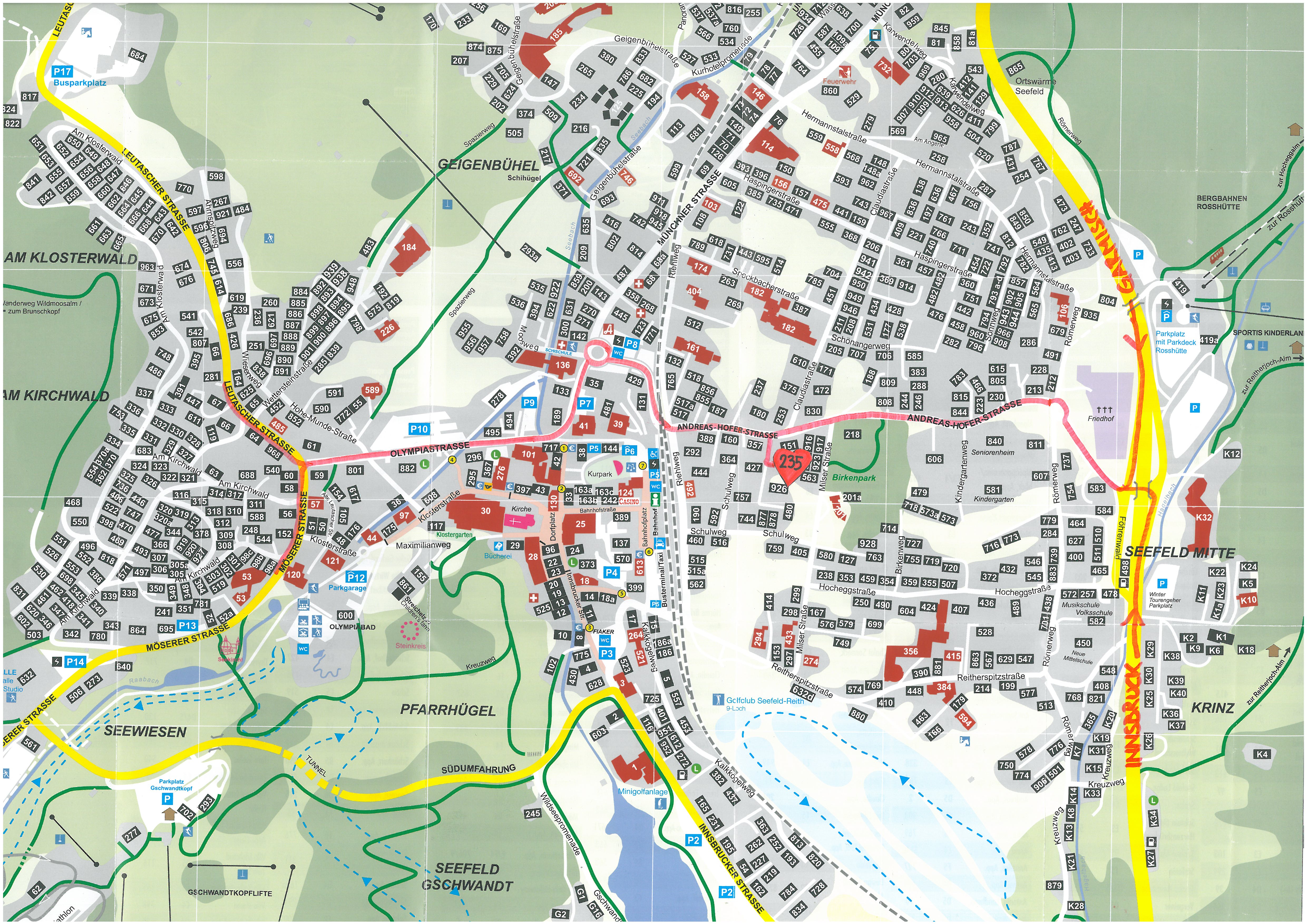 Urlaub-mit-Hund: Haus Alpengruss  Nr. 235 - Ortsplan - Hannas Alpengruss
