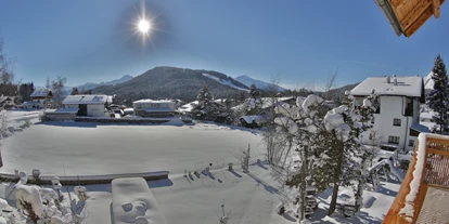 Hundehotel - Klassifizierung: 3 Sterne - Olympiaregion Seefeld - Aussicht vom Apartment im Alpengruss in Seefeld - Haus Alpengruss