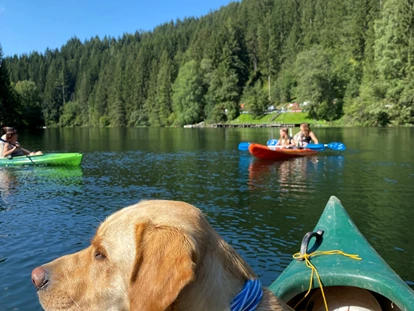 Hundehotel - Pools: Schwimmteich - Kanufahrt mit Hund  - Naturforsthaus