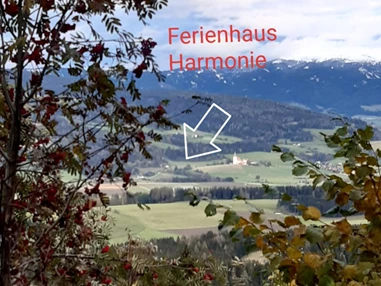 Ferienhaus mit Hund: Fernansicht vom Standort  des Ferienhaus Harmonie! - Ferienhaus Harmonie