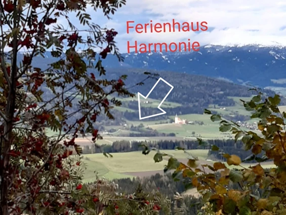 Ferienhaus mit Hund: Fernansicht vom Standort  des Ferienhaus Harmonie! - Ferienhaus Harmonie