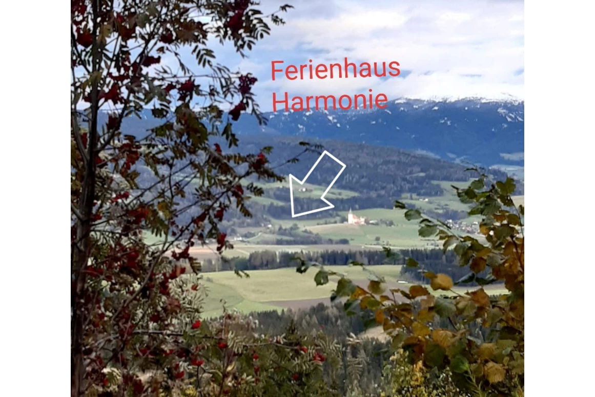 Ferienhaus mit Hund: Fernansicht vom Standort  des Ferienhaus Harmonie! - Ferienhaus Harmonie
