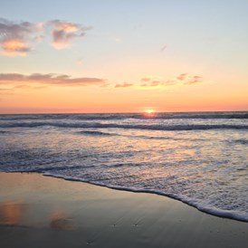 Ferienhaus mit Hund: Unendliche Weiten und malerischen Sonnenuntergänge machen den täglichen Strandspaziergang unvergesslich. - Slide Surfcamp