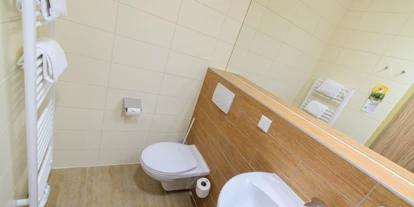 Hundehotel - Tauplitz - Badezimmer eines Zimmers im JUFA Hotel Almtal*** - JUFA Hotel Grünau im Almtal***