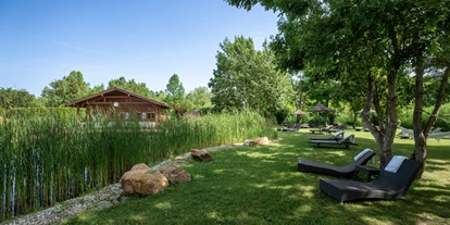 Hundehotel - Pools: Schwimmteich - Liegebereich im Wellness- und Saunaparc - VILA VITA Pannonia