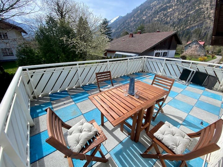 Ferienhaus mit Hund: terrasse oben - Haus Roith