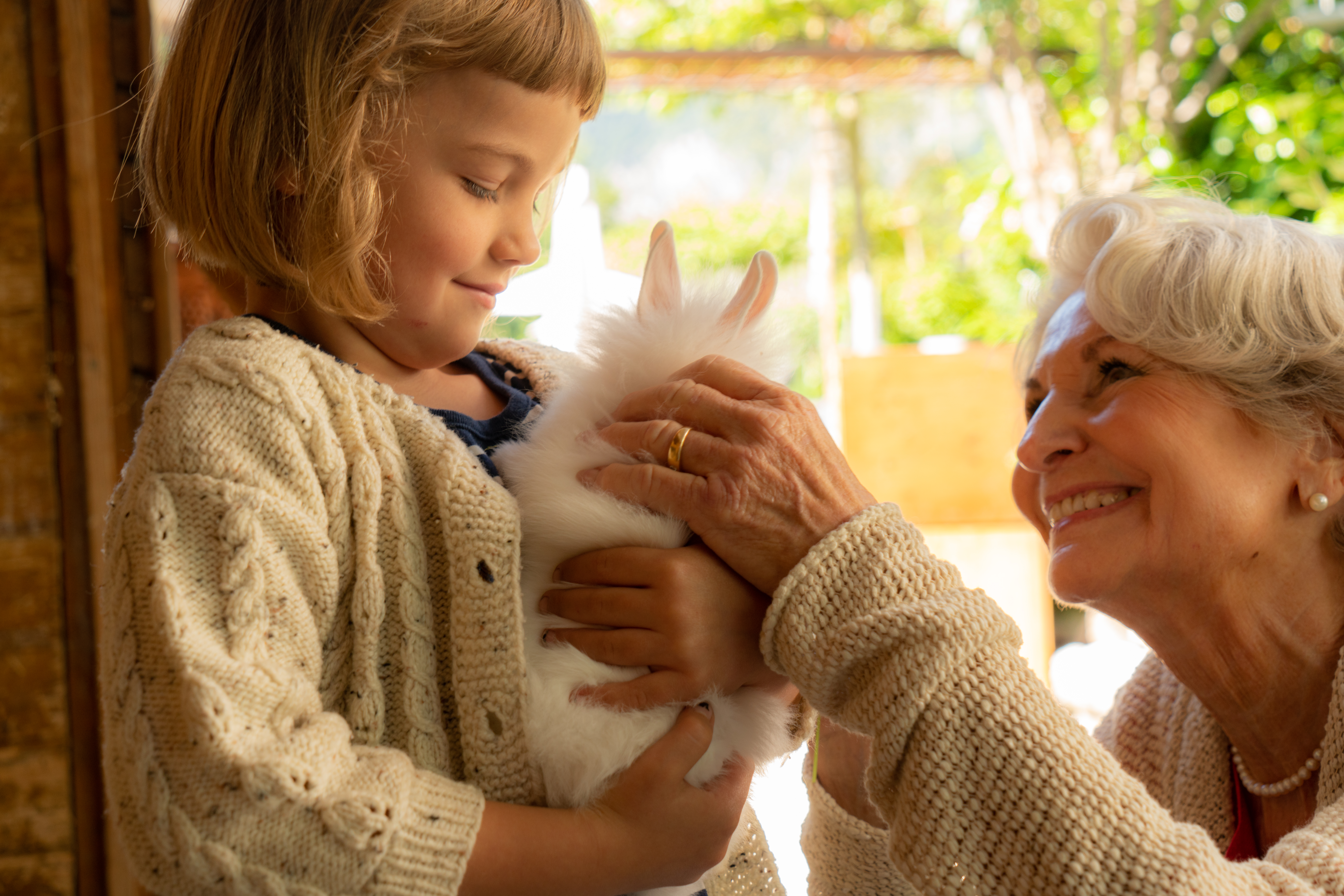 Urlaub-mit-Hund: Hasen. Kuscheln.  - Valavier Aktivresort 
