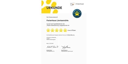 Hundehotel - Mikrowelle - Ostbayern - 5 Pfoten - Lienlasmühle