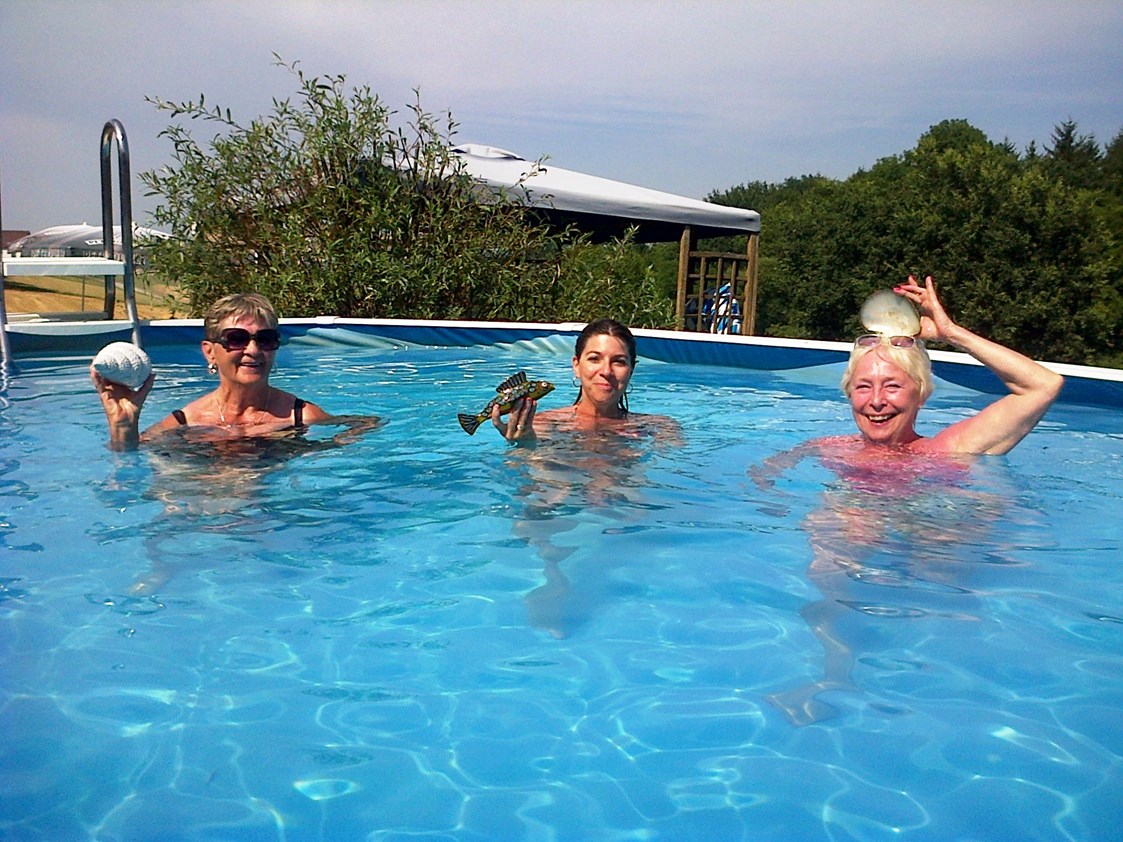 Urlaub-mit-Hund: unser pool liegt inmitten des weitläufigen Gartens - Landhaus FühlDichWohl- Boutique Hotel