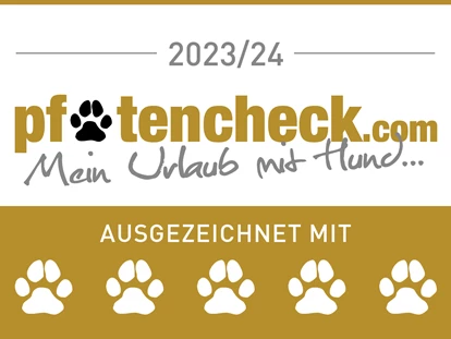 Hundehotel - Doggies: 3 Doggies - Unser Hotel wurde mit 5 Pfoten für den engagierten und professionellen Umgang mit Hunde-Gästen ausgezeichnet!  - Boutiquehotel Grandau