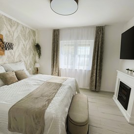 Ferienhaus mit Hund: Gemütliches Schlafzimmer mit fantastischem Meerblick - Villa Dobri Dupin