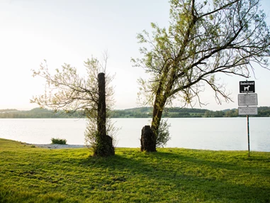 Urlaub-mit-Hund: Eigener Hundebadestrand am See - Seehotel Moldan