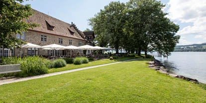 Hundehotel - Verpflegung: Halbpension - Thurgau - Terrasse direkt am See - See & Park Hotel Feldbach