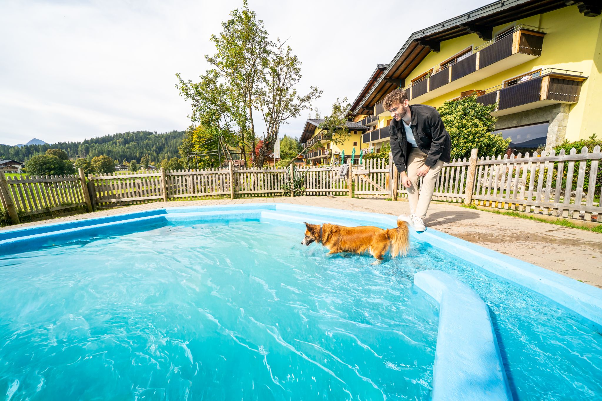 Urlaub-mit-Hund: Hundepool - Almfrieden Hotel & Romantikchalet - Haus | Umgebung, Urlaub mit Hund