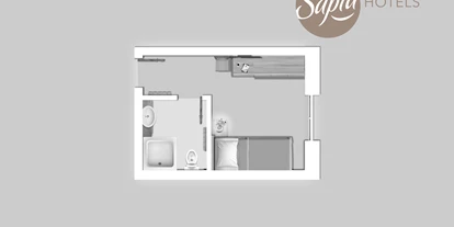 Hundehotel - Verpflegung: Halbpension - Baden-Württemberg - Grundriss Einzelzimmer Economy - Sapia Hotel St. Fridolin
