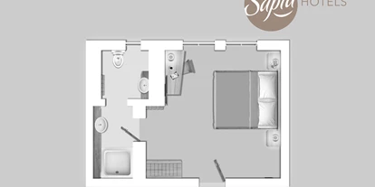 Hundehotel - Verpflegung: Halbpension - Baden-Württemberg - Grundriss Doppelzimmer Standard - Sapia Hotel St. Fridolin