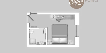 Hundehotel - Verpflegung: Halbpension - Baden-Württemberg - Grundriss Doppelzimmer Economy - Sapia Hotel St. Fridolin